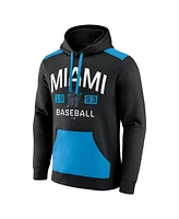 Fanatics Men's Black/Blue Miami Marlins Chip Team Pullover Hoodie