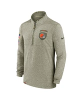 Nike Men's Olive Cleveland Browns Salute to Service Quarter-Zip Top