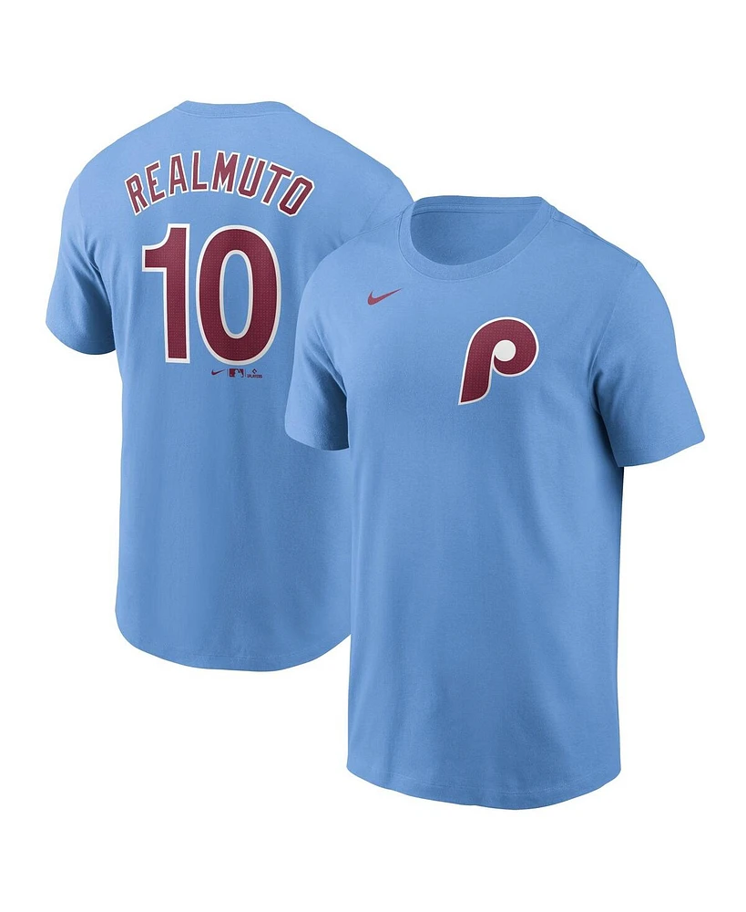 Nike Men's J.t. Realmuto Light Blue Philadelphia Phillies Fuse Name Number T-Shirt