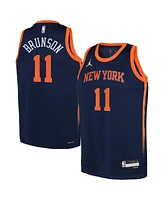 Jordan Youth Jalen Brunson Navy New York Knicks Swingman Jersey - Statement Edition
