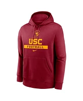 Nike Men's Cardinal Usc Trojans Football Stack Club Fleece Pullover Hoodie