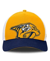 Fanatics Men's Gold/Navy Nashville Predators Authentic Pro A-Frame Rink Adjustable Hat