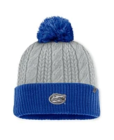 Top of the World Women's Gray/Royal Florida Gators Becca Cuffed Knit Hat with Pom