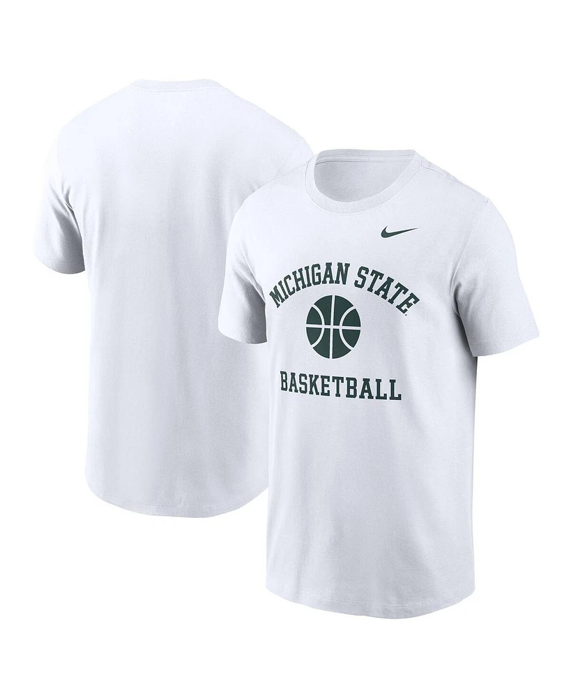 Nike Men's White Michigan State Spartans Basketball Icon T-Shirt