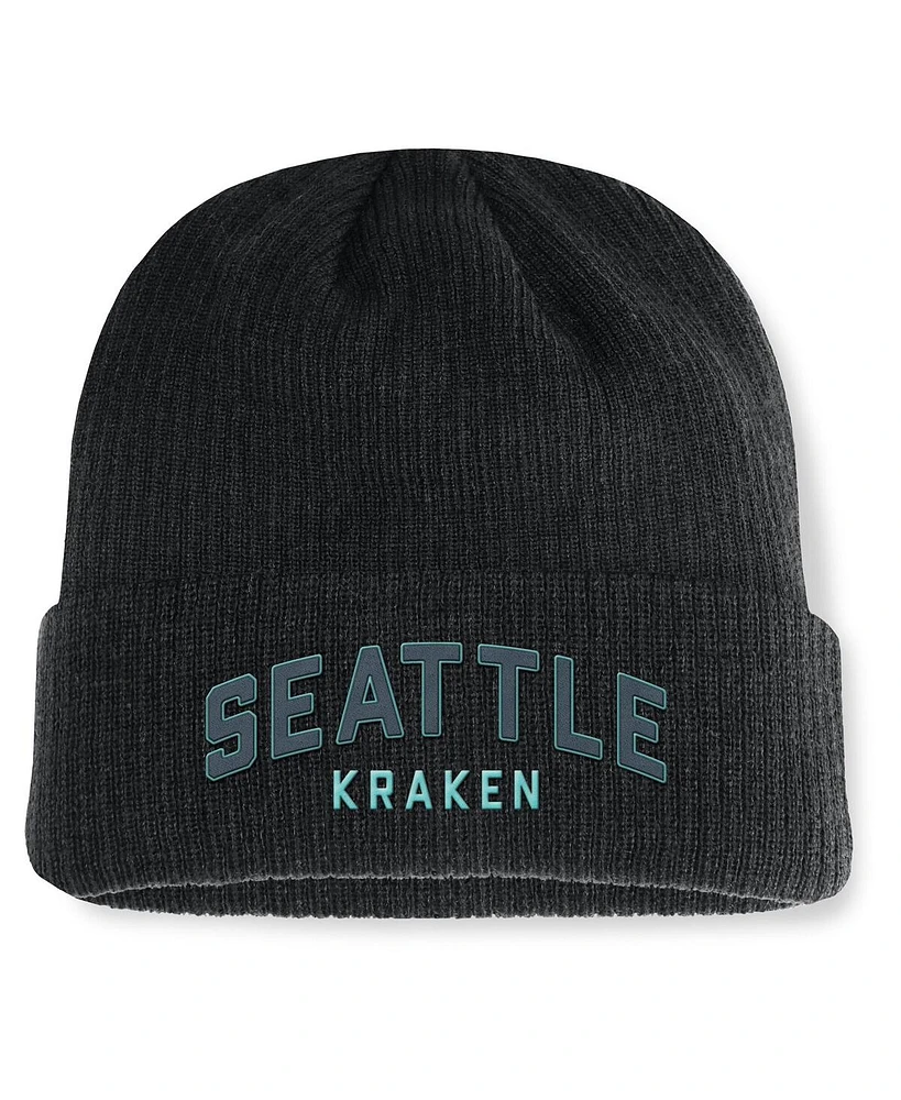 Fanatics Men's Black Seattle Kraken Andee Cuffed Beanie