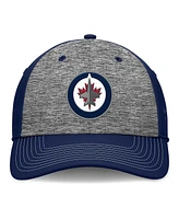 Fanatics Men's Gray/Navy Winnipeg Jets Fundamental Top Shelf 2-Tone Flex Hat