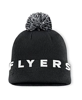 Fanatics Men's Black Philadelphia Flyers Fundamental High Stick Cuffed Knit Hat with Pom