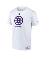 Fanatics Men's White Boston Bruins 2024 Hockey Fights Cancer T-Shirt