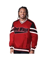 Starter Men's Red Detroit Wings Reliver I V-Neck Pullover Jacket