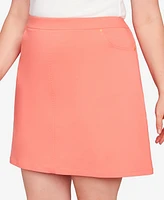 Hearts Of Palm Plus Spring Forward Solid Tech Stretch Pull On Skort