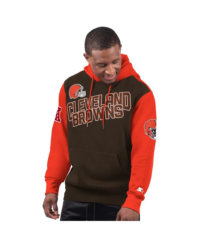 Starter Men's Brown Cleveland Extreme Pullover Hoodie