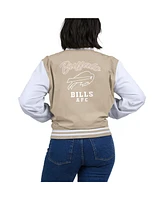 Wear by Erin Andrews Women's Tan Buffalo Bills Tonal Full-Zip Bomber Jacket