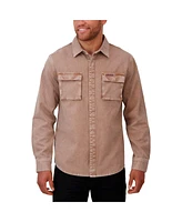 Fanatics Men's Brown Washington Commanders Garment Dyed Long Sleeve Full Snap Shirt