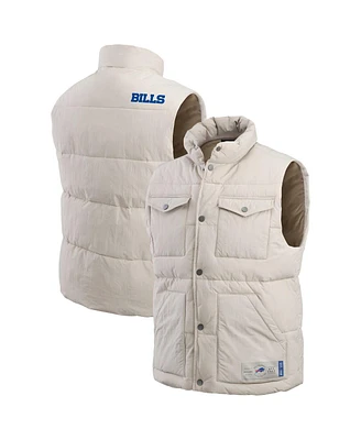 Fanatics Men's Cream Buffalo Bills Puffer Full-Snap Vest