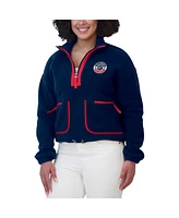 Wear by Erin Andrews Women's Navy Columbus Blue Jackets Polar Fleece Half-Zip Jacket