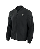 J. Palmer Men's Black Green Bay Packers Lightweight Cover-4 Tri-Blend Full-Zip Jacket