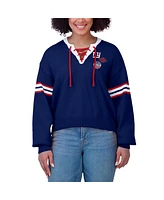 Wear by Erin Andrews Women's Royal New York Giants Lace-Up Pullover Sweatshirt