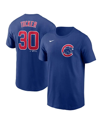 Nike Men's Kyle Tucker Royal Chicago Cubs Fuse Name Number T-Shirt