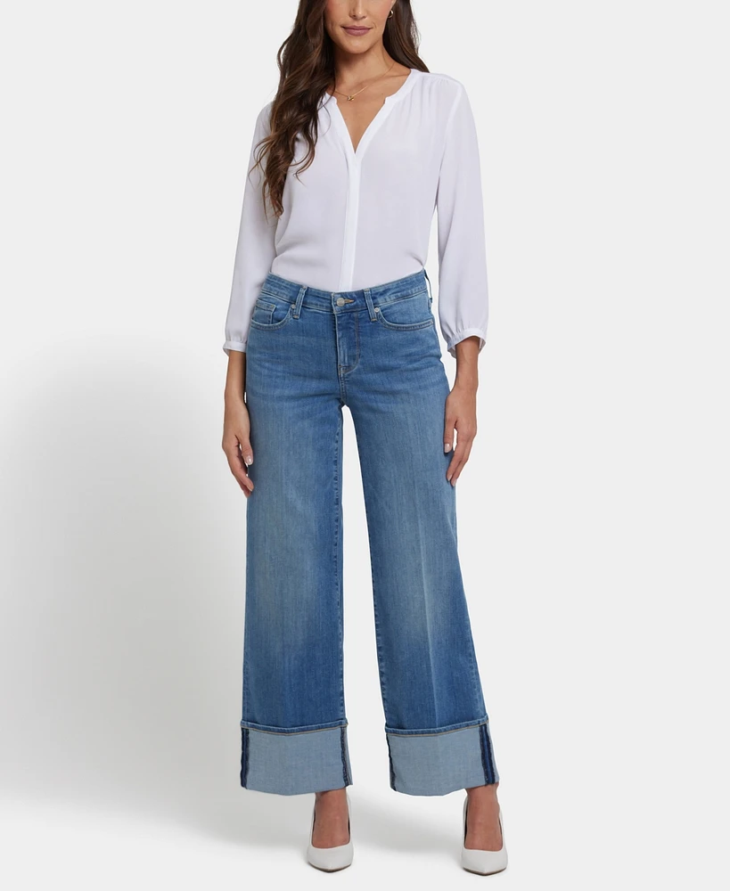 Nydj Women's Teresa Wide Leg Cuff Jeans