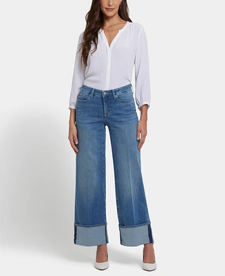 Nydj Women's Teresa Wide Leg Cuff Jeans