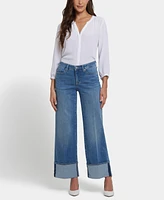 Nydj Women's Teresa Wide Leg Cuff Jeans