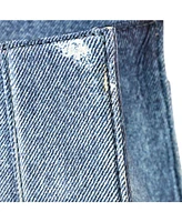 Pre-Owned Balenciaga Small Hourglass Top Handle Bag Denim Printed Leather