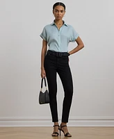Lauren Ralph Petite Dolman Sleeve Linen Top