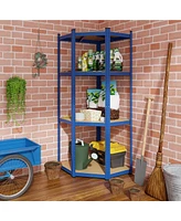 Gymax 2PCS 4-Tier Adjustable Garage Storage Utility Rack Corner Shelving Unit for Warehouse