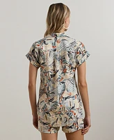 Lauren Ralph Petite Relaxed-Fit Print Short-Sleeve Shirt