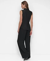 Dkny Women's Sleeveless Button-Front Collared Blouse