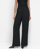 Dkny Women's High-Rise Pleat-Front Wide-Leg Pants