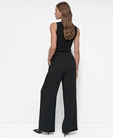 Dkny Women's High-Rise Pleat-Front Wide-Leg Pants