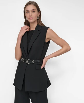 Dkny Women's Notch-Collar Belted Extended Vest