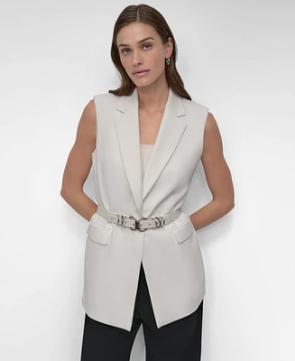 Dkny Women's Notch-Collar Belted Extended Vest