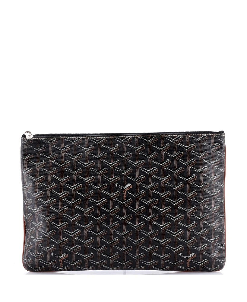 Pre-Owned Goyard Mm Senat Zip Pouch Coated Canvas