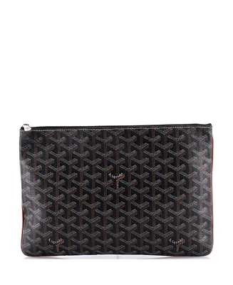 Pre-Owned Goyard Mm Senat Zip Pouch Coated Canvas