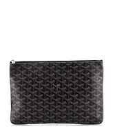 Pre-Owned Goyard Mm Senat Zip Pouch Coated Canvas