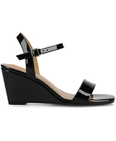 Journee Collection Women's Clayr Ankle Strap Wedge Sandals