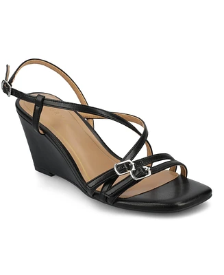 Journee Collection Women's Clinne Strappy Wedge Sandals