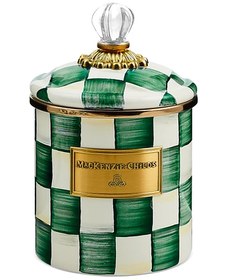 Mackenzie-Childs Emerald Check Small Canister