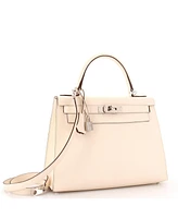 Pre-Owned HERMES Kelly 28 Handbag Verso Epsom with Palladium Hardware - Verso