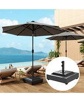 Outsunny Fillable Patio Umbrella Base Outdoor Umbrella Sd with Wheels