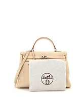 Pre-Owned HERMES Kelly 35 Handbag Light Clemence with Palladium Hardware