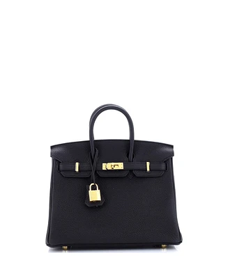 Pre-Owned HERMES Birkin 25 Handbag Black Togo with Gold Hardware