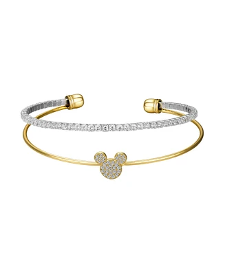 Disney Cubic Zirconia Mickey Mouse Cuff Bracelet