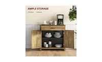 Kitchen Storage Cabinet and Sideboard with Doors and Shelves for Organized Storage