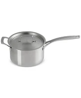 Le Creuset Essential Stainless Steel Round Saucepan with Lid, 4 Qt.