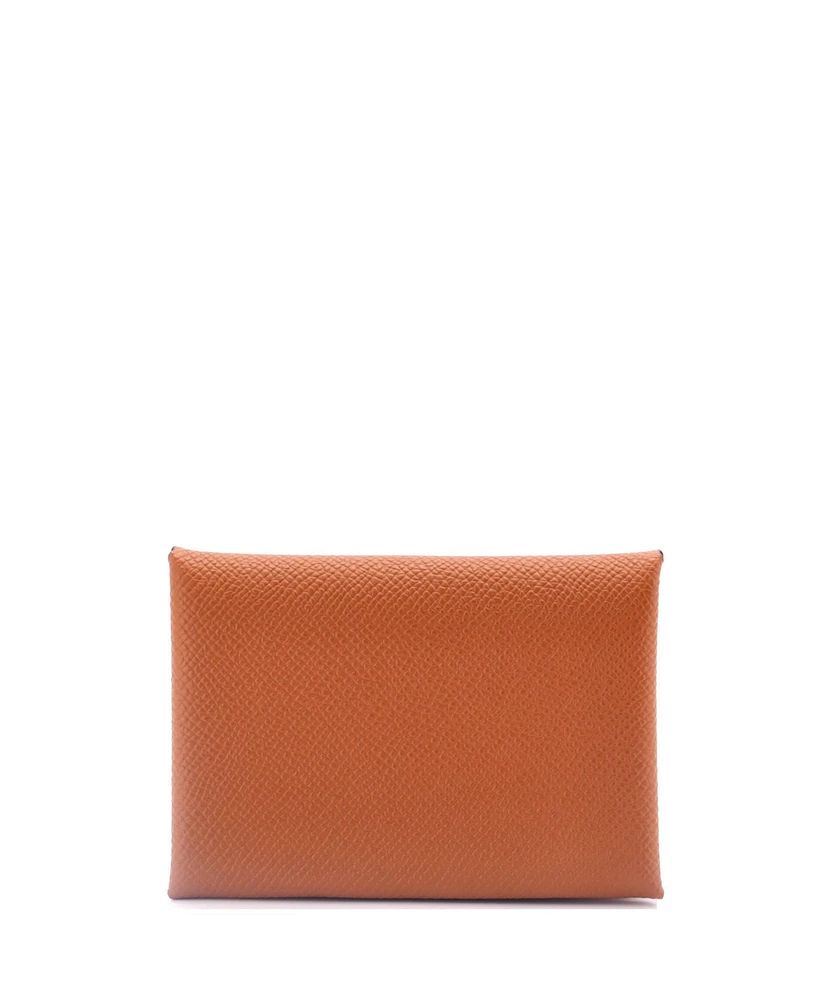 Pre-Owned HERMES Calvi Duo Card Holder Epsom