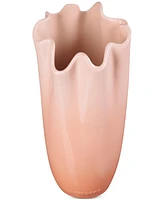 Le Creuset Stoneware Iris Collection Ruffle Vase, 12"H