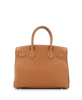 Pre-Owned HERMES Birkin 30 Handbag Brown Togo with Palladium Hardware